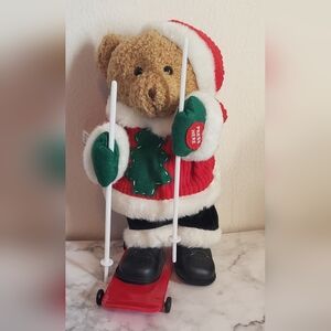 Vintage Playzone Animated Teddy Bear Santa Skateboard Sings Frosty The Snowman